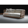 Modern Teak Outdoor Sofa with Grid Design