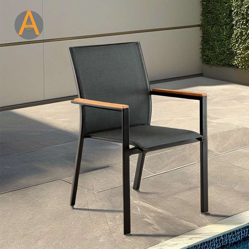 Modern Design Outdoor Furniture Stackable Aluminum Garden Chair for Cafe