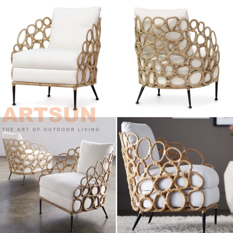 Outdoor Woven Synthetic Rope Sofa Chair for Five Star Hotel Lobby