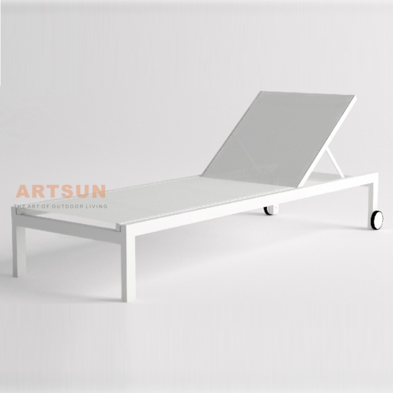 High Quality Reclining Outdoor Aluminum Beach Chaise Lounge Chair 