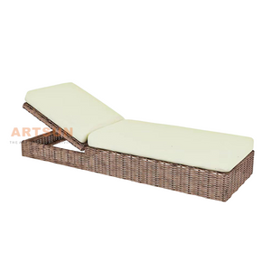 Hotel Reclining Weaving Wicker Sun Bed Sun Lounger