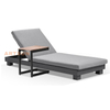 European Style Aluminum Outdoor Sun Bed Sun Lounger with Side Table