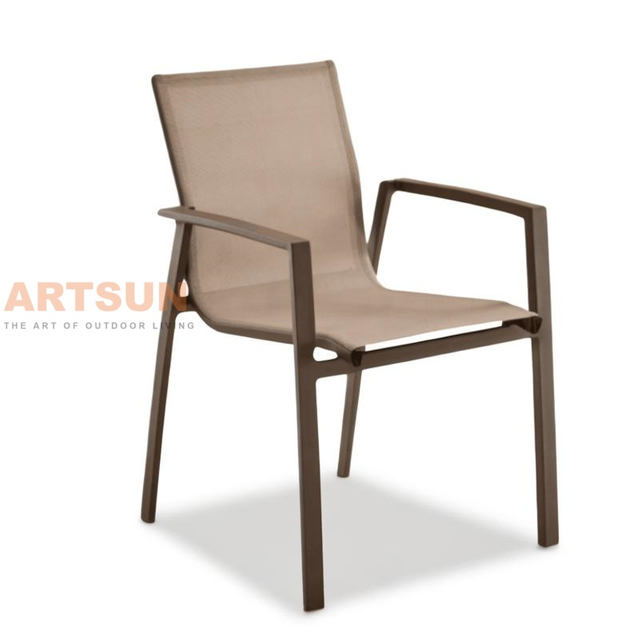 Breathable Design Stackable Dining Chairs for Outdoor Garden