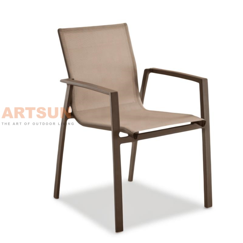 Breathable Design Stackable Dining Chairs for Outdoor Garden
