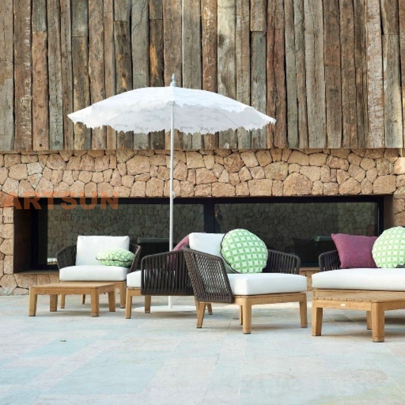 Modern Patio Sofa Armchair with Weather-Resistant Frame & Cushions