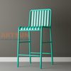 Outdoor Aluminium Bar Chair with Slat Backrest Design for Modern Patio Bar Commercial Projects