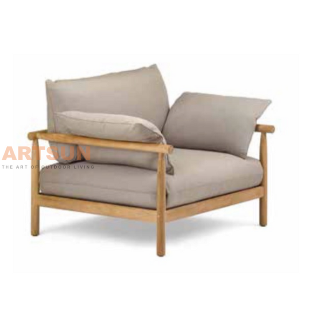 Luxury Teak Wood Outdoor Sofa Armchair for Hotel Resort