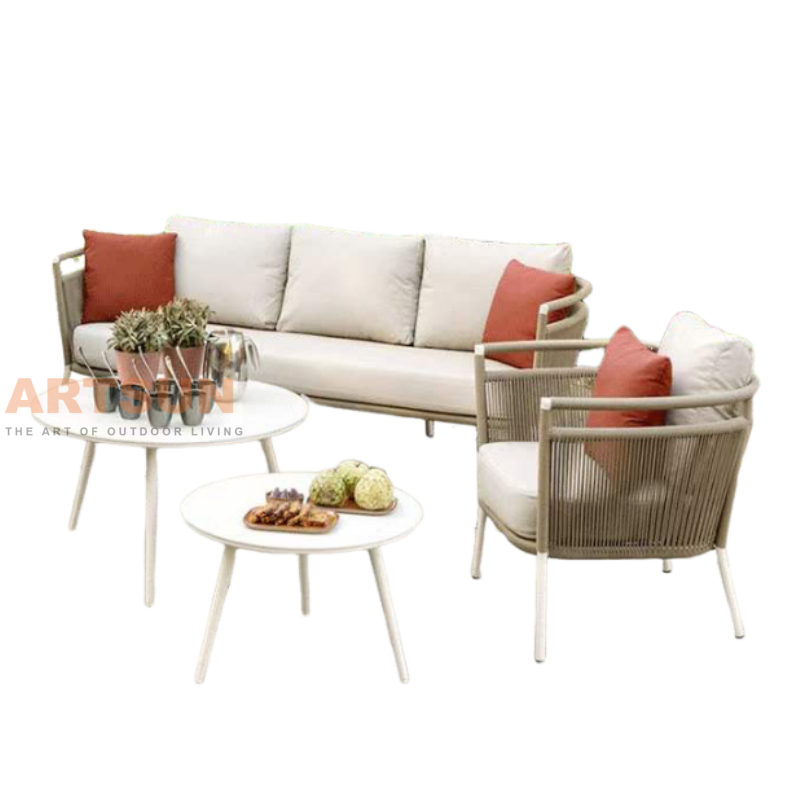 Hot Sale Aluminum Sectional Outdoor Garden Sofa Set with Coffee Table