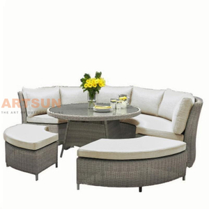 Circle Shape Rattan Wicker Garden Conversational Sofa Set for Outdoor