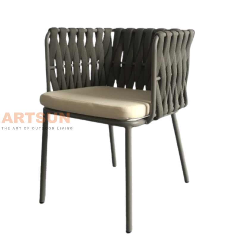 Luxury Rope Woven Aluminum Outdoor Chair for Patio Garden & Hotel Projects