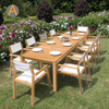 Sturdy Rectangular Teak Wood Outdoor Dining Table Set