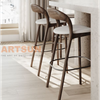 Wooden Bar Chair with PU Leather Seat