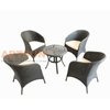 Rattan Dining Chairs with Cast Aluminum Table