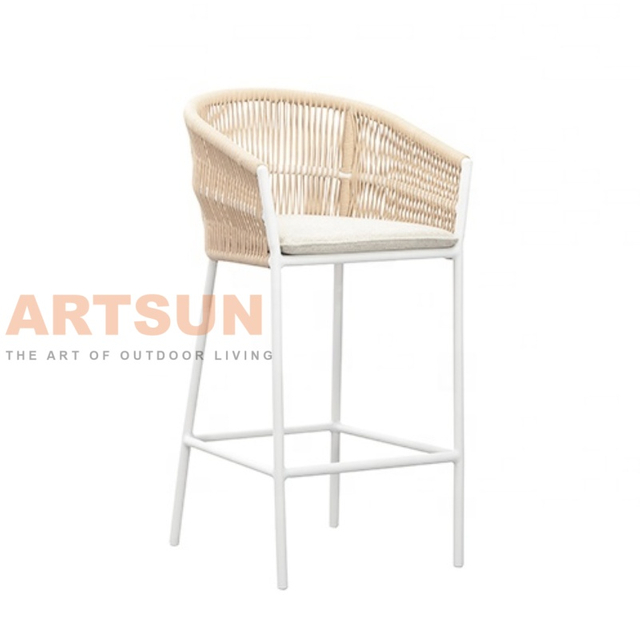 Most Favorable Rope Woven Patio Balcony Bar Table Set