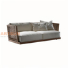 Modern Teak Outdoor Sofa with Grid Design