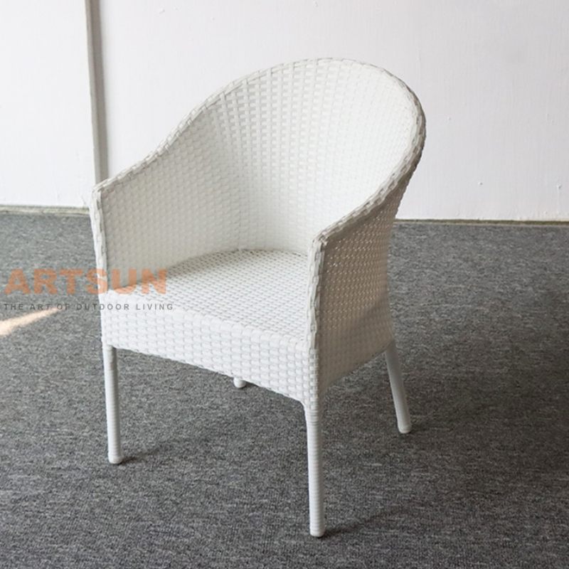 High Quality Wicker Patio White Chair for Garden