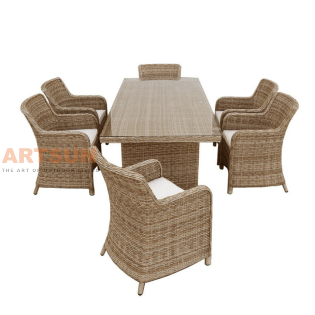 Comfortable Woven Wicker Patio Armchair for Hotel Garden