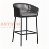 Luxury Outdoor Bar Chair with Handwoven Rope and Comfortable Seat