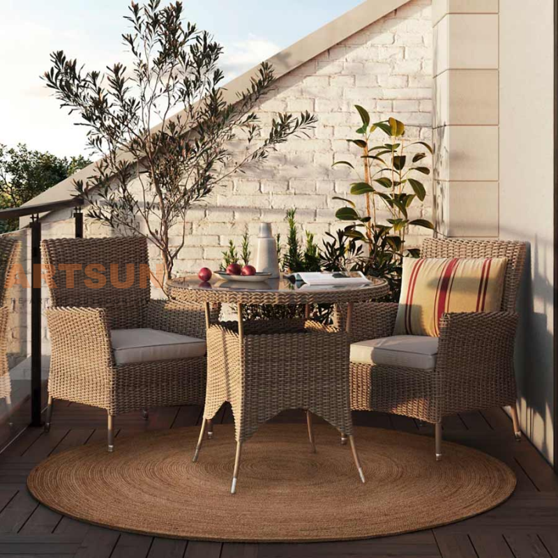 Durable Wicker Armchair with Cushion for Hotel and Resort Projects