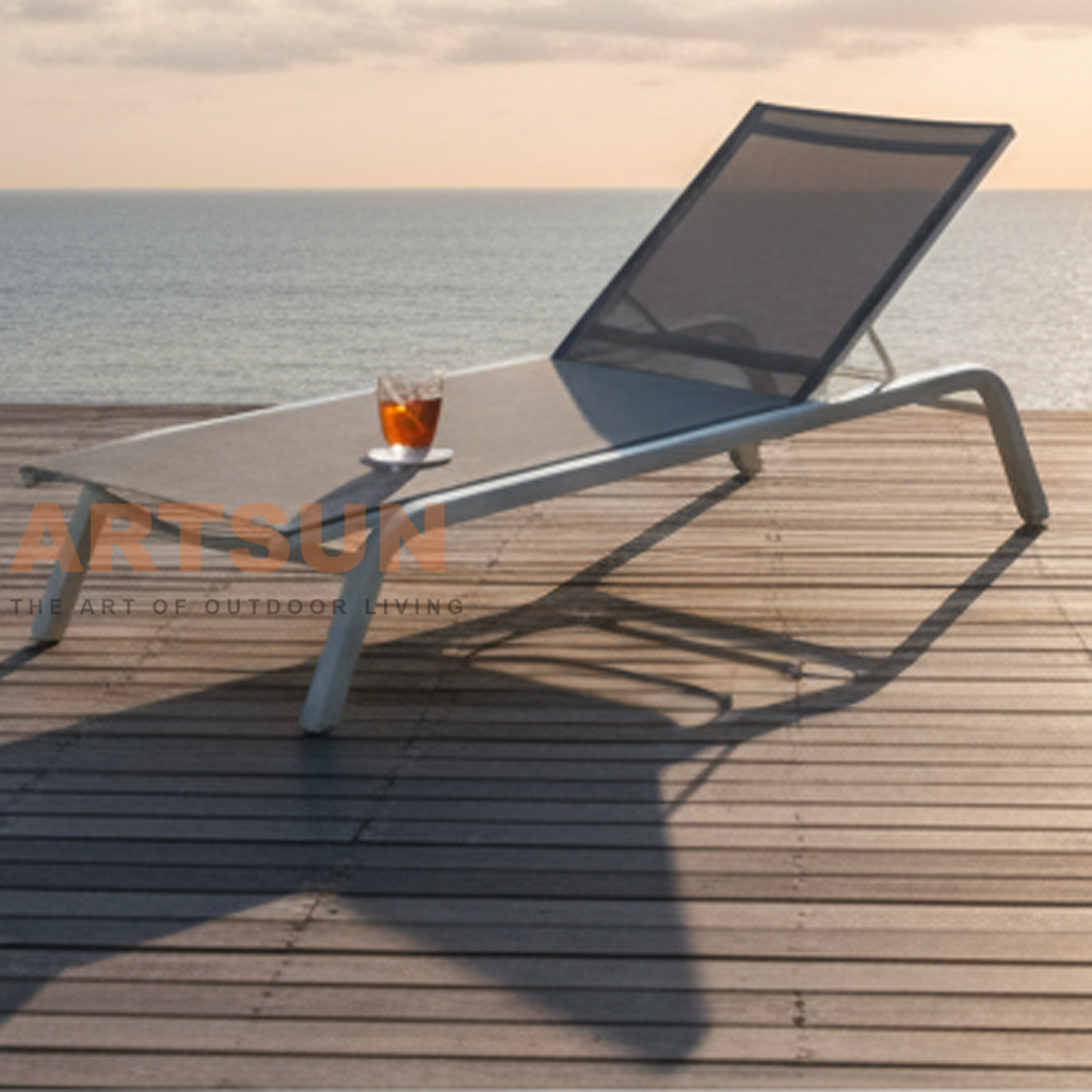 Weather-Resistant Teslin Aluminum Sun Lounger for Hotels & Resorts