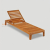 Solid Teak Sun Lounger with Adjustable Backrest for Outdoor Use