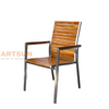 Stainless Steel Outdoor Dining Chair with Teak Wood