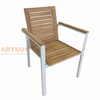 Aluminum Outdoor Dining Chair with Teak Wood