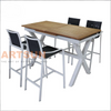 High Bar Extendable Table Set with Waterproof Teslin Fabric Backrest