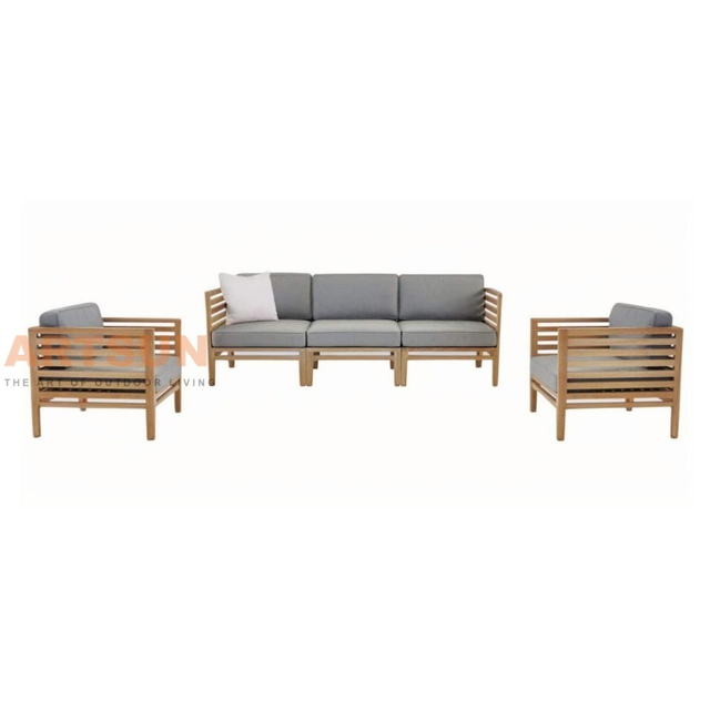 Luxury Sectional Teak Wood Outdoor Sofa for Balcony