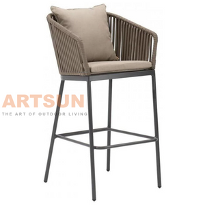 Durable Outdoor Rope Counter Chair with Weather-Resistant Frame