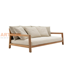 Luxury Sectional Teak Wood Outdoor Sofa for Waiting Room