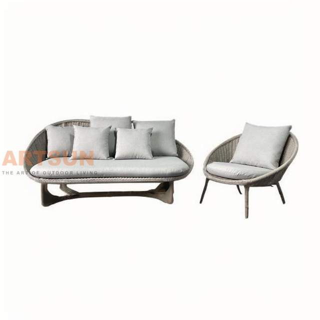 Hotel Modern Outdoor Patio PE Rattan Sofa Set