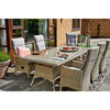 Rattan Dining Set with Tempered Glass Table Top and High Back Rattan Dining Chairs