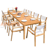 Teak Outdoor Dining Set with Sling Chairs