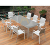 Aluminum Outdoor Dining Set with Teslin Fabric Chairs