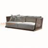 Modern Teak Outdoor Sofa with Grid Design
