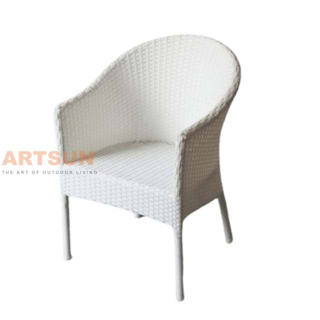 High Quality Wicker Patio White Chair for Garden