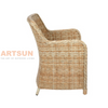 Comfortable Woven Wicker Patio Armchair for Hotel Garden