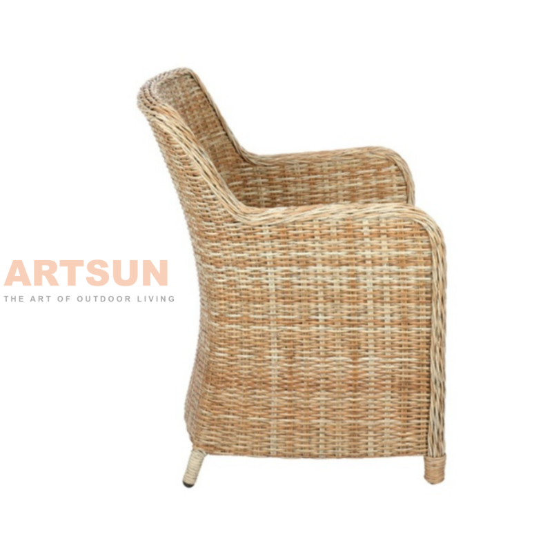Comfortable Woven Wicker Patio Armchair for Hotel Garden