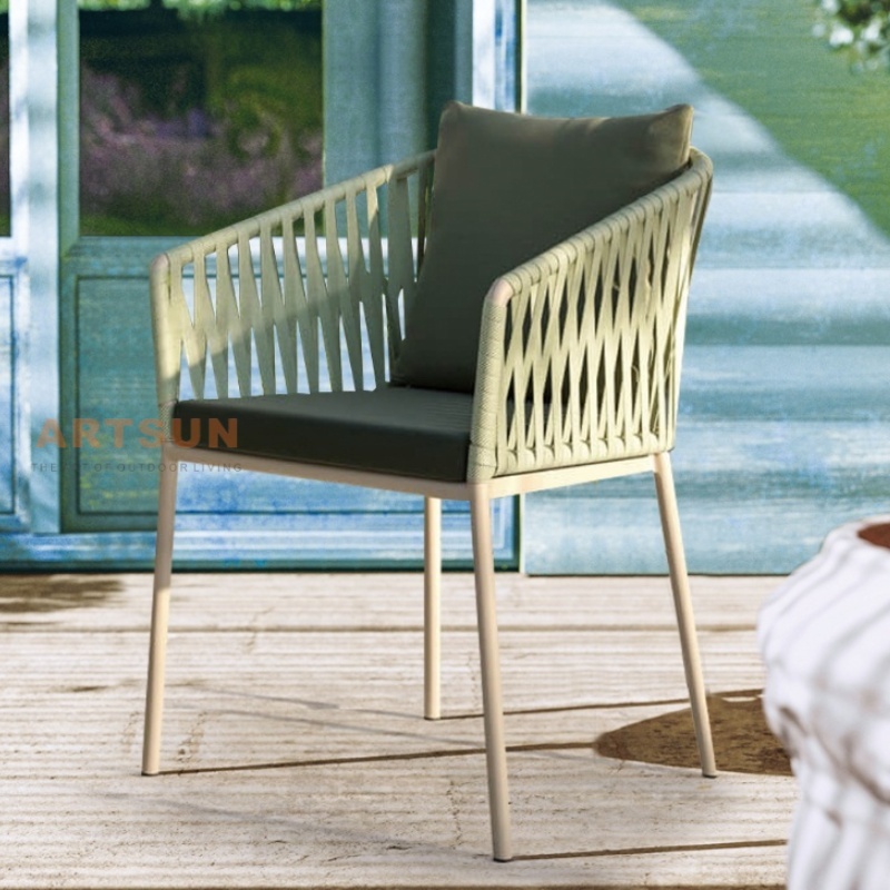 Rattan Garden Weaving Outdoor Rope Chair with Cushion