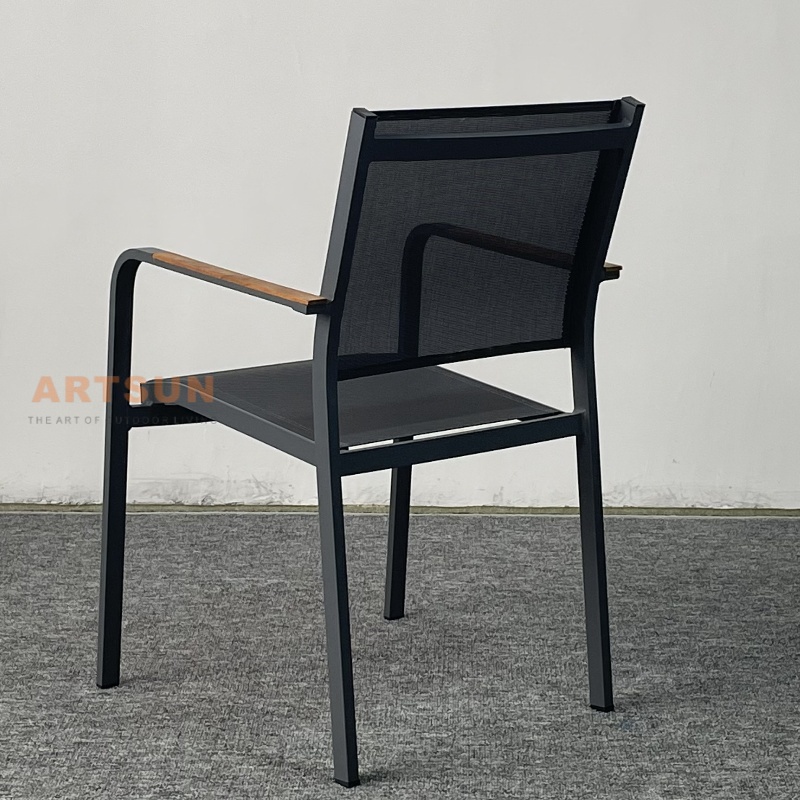 Breathable Design Stackable Dining Chairs for Backyard