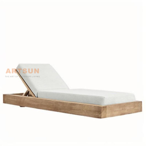 Hotel Resort Beach Single Teak Wood Chaise Lounge