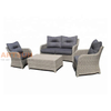 Outdoor Rattan Sofa Set with Cushions and Coffee Table – 4 Piece Patio Furniture