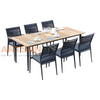 Modern Outdoor Dining Set with Teak Tabletop & Rope