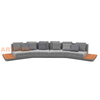 Modern Modular Outdoor Sofa with Side Table in Luxury Curved Design