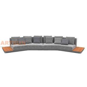 Modern Modular Outdoor Sofa with Side Table in Luxury Curved Design