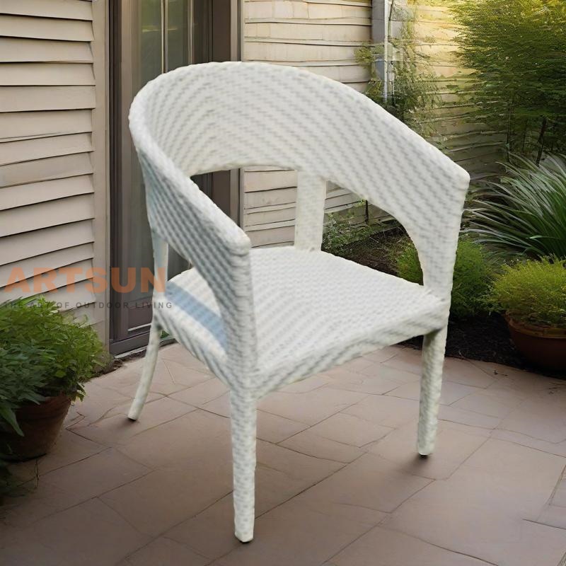  Outdoor Patio Wicker Dining Chair for Backyard Terrace