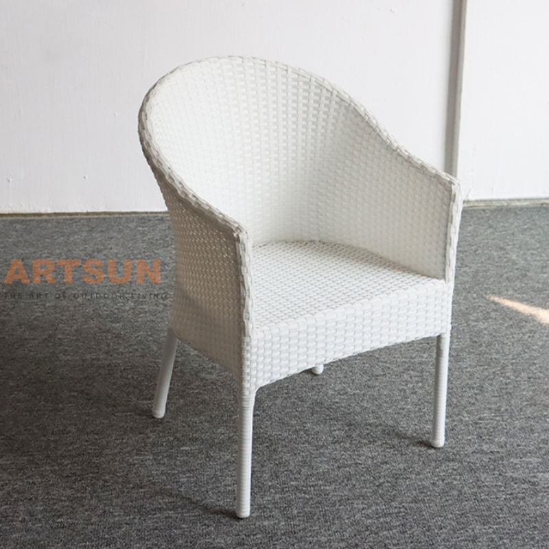 High Quality Wicker Patio White Chair for Garden