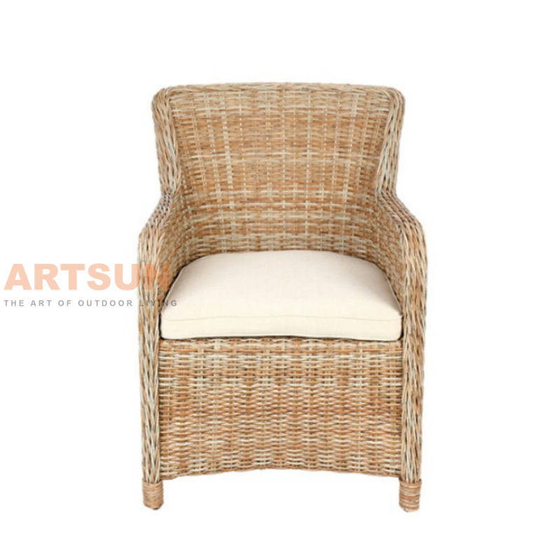 Comfortable Woven Wicker Patio Armchair for Hotel Garden