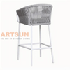 Luxury Outdoor Bar Chair with Handwoven Rope and Comfortable Seat